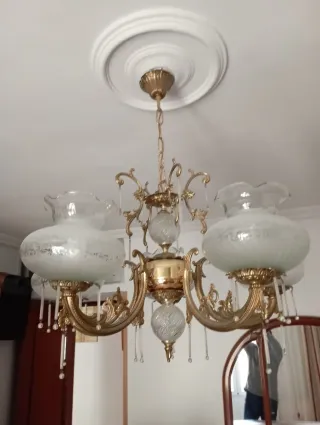 Lámpara de techo vintage dorada