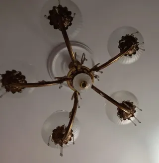 Lámpara de techo vintage dorada