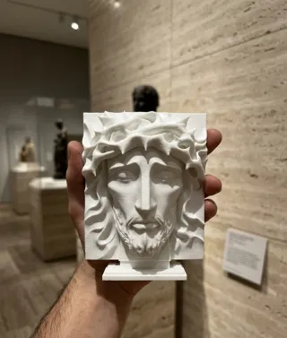 Scultura Volto di Gesù in Altorilievo Decorazione