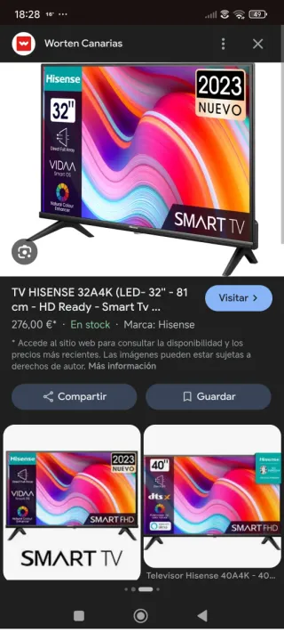 TV Hisense Rota para Piezas