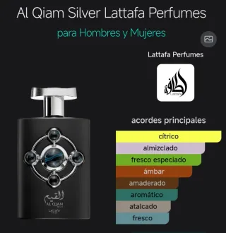 Perfume Lattafa Al Qiam Silver Negro