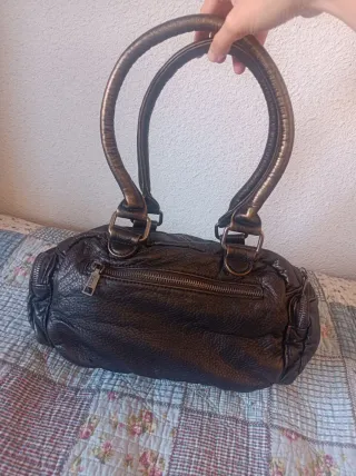 Bolso vintage multibolsillos marrón dorado