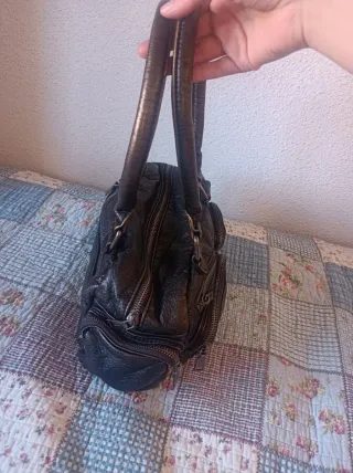 Bolso vintage multibolsillos marrón dorado