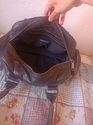 Bolso vintage multibolsillos marrón dorado