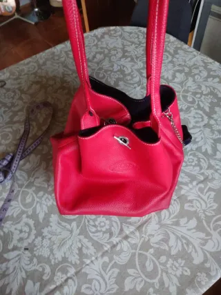 Bolso rojo de piel Interior ante