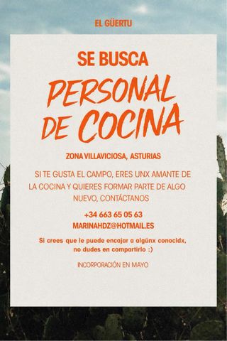 Se busca personal de cocina