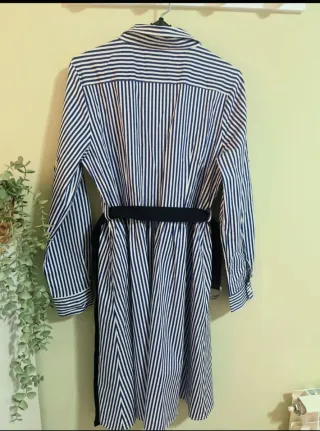 Vestido camisero rayas azul y blanco