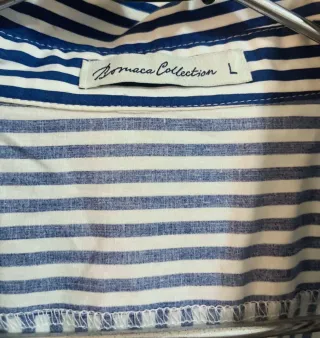 Vestido camisero rayas azul y blanco