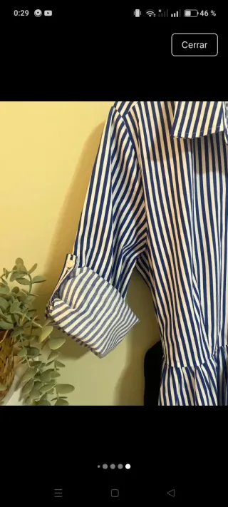 Vestido camisero rayas azul y blanco