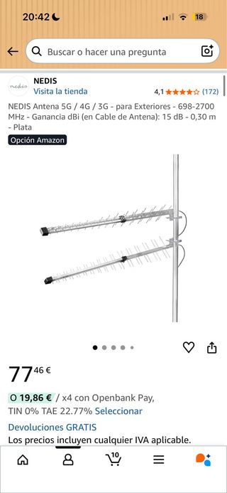 NEDIS Antena 5G / 4G / 3G - para Exteriores