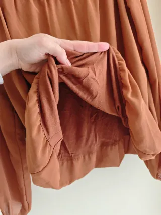 Blusa Boho Terracota Encaje Crochet Talla Única