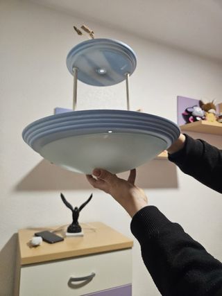 Lámparas colgante dorada y transparente