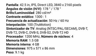TV LG 43UK6950PLB 43 Negro/Plata