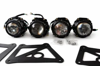 Faros LED Ojo de Pez YONGZHAO Moto + Soportes