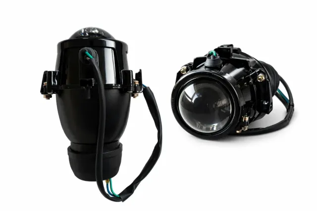 Faros LED Ojo de Pez YONGZHAO Moto + Soportes.