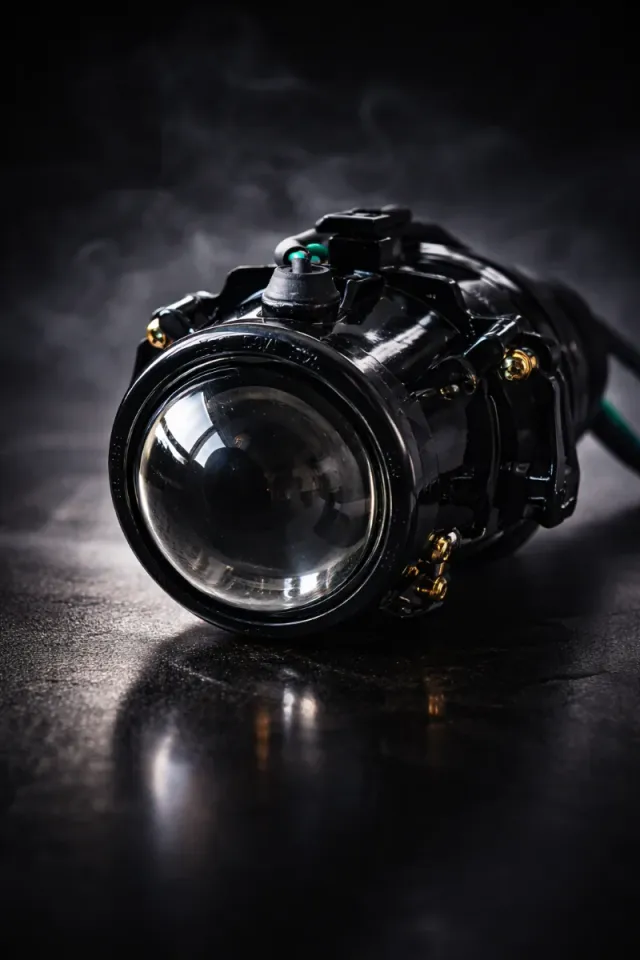 Faros LED Ojo de Pez YONGZHAO Moto + Soportes.