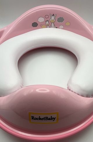 Sedile x wc riduttore con maniglie e cuscino rosa