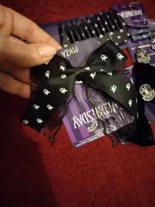 Set accessori capelli Wednesday goth dark