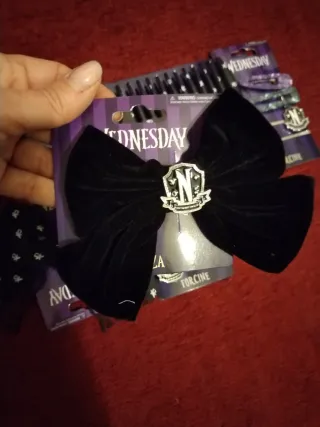 Set accessori capelli Wednesday goth dark