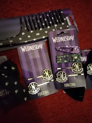 Set accessori capelli Wednesday goth dark