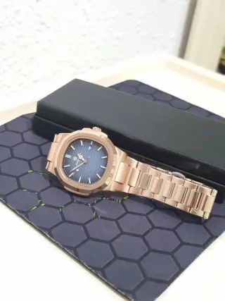 Reloj de Hombre Dorado y Azul