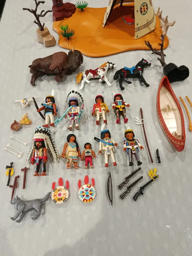 Gran lote Playmobil Indios Americanos western