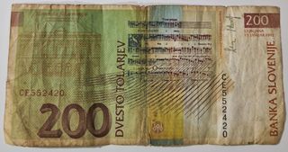 Banconota Slovena 200 Dvesto Tolarjev