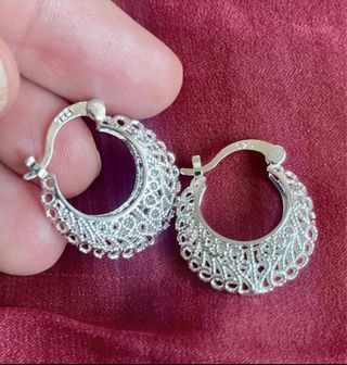 Pendientes Aro Plata 925 Filigrana