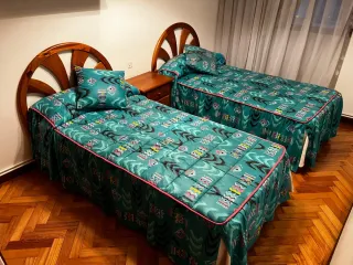 2 Cabezales Madera Maciza Rueda