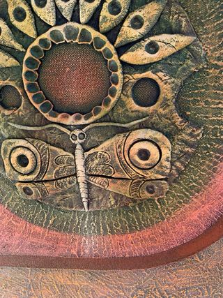 Cuadro lienzo en relieve – Arte texturizado étnico