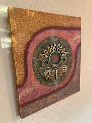 Cuadro lienzo en relieve – Arte texturizado étnico