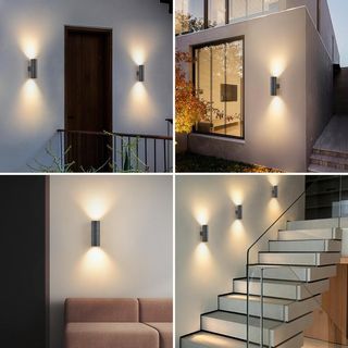 2 Apliques Exterior IP65 GU10 Metal Gris