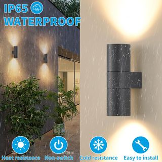 2 Apliques Exterior IP65 GU10 Metal Gris