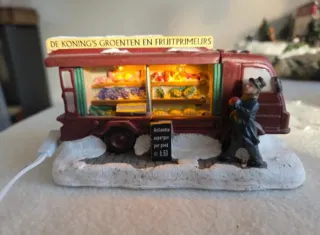 Puesto navideño camión fruta y verdura