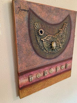 Cuadro lienzo en relieve – Arte texturizado étnico