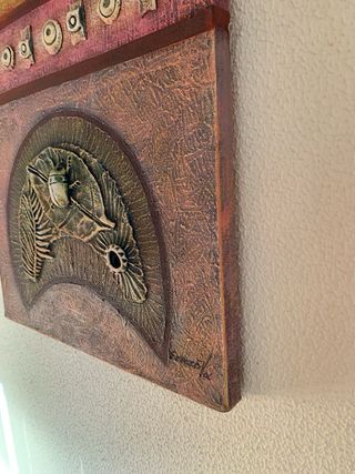 Cuadro lienzo en relieve – Arte texturizado étnico