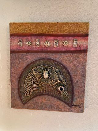 Cuadro lienzo en relieve – Arte texturizado étnico