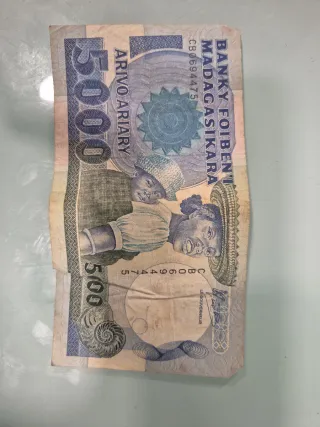 Billete 5000 Ariary Madagascar