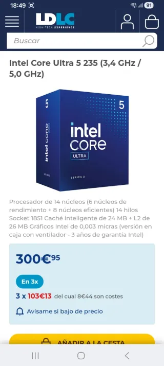 Placa Base ASUS B860 + CPU Intel Core Ultra 5-235