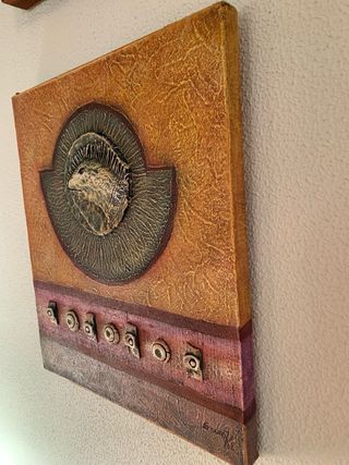 Cuadro lienzo en relieve – Arte texturizado étnico