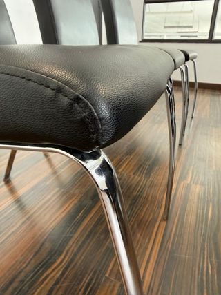 Pack 3 Sillas Comedor Polipiel Negras