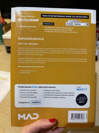 Libro test Administrativo OPE Diputacion Álava