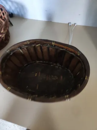 Set di ceste in bambù e vimini