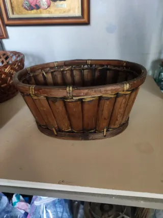 Set di ceste in bambù e vimini