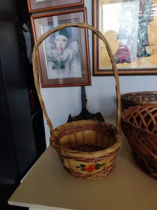 Set di ceste in bambù e vimini