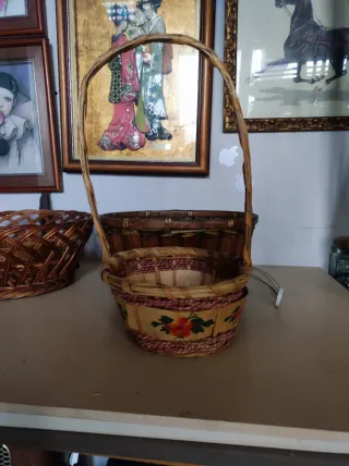 Set di ceste in bambù e vimini