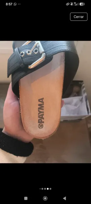 Sandalias negras planas talla 38