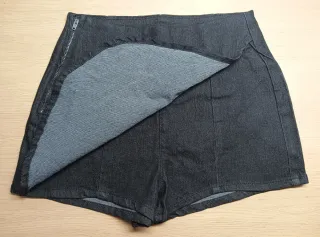 Falda skort negra vaquera