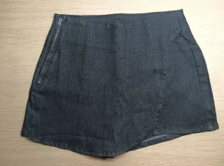Falda skort negra vaquera