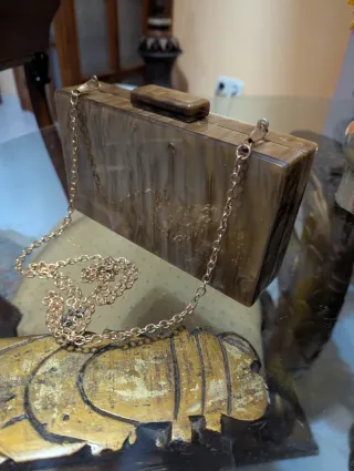 Bolso Clutch Geométrico Dorado y Multicolor